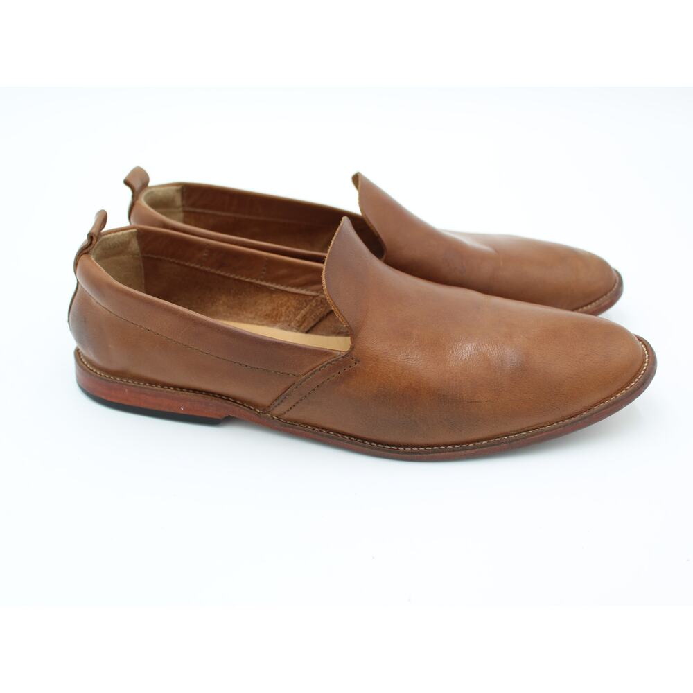 Adelante Loafer Slip On Shoe Mens 10 Dark Brown Leather Handmade Minimalist